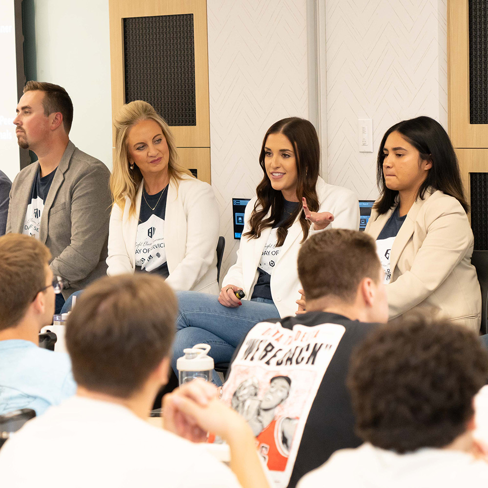((2024): A panel of Eight Eleven HQ employees talks with university students to answer common questions about the job search process and career advice.